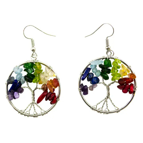 Earrings - Tree of Life w/ Gemstones Earrings - Tree of Life w/ Gemstones