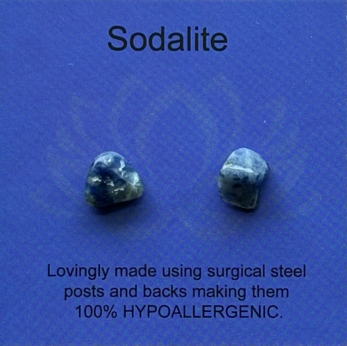 Gemstone Earrings - Sodalite/Raw/Polished Gemstone Earrings - Sodalite/Raw/Polished