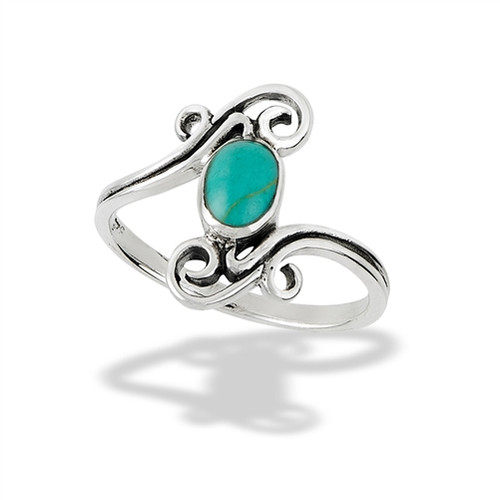 Ring - Double Swirl w/ Turquoise