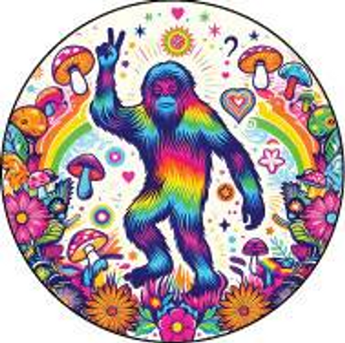 Button Magnet - Dancing Bigfoot