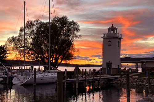 Postcard - Sunset at the Boyne City Marina