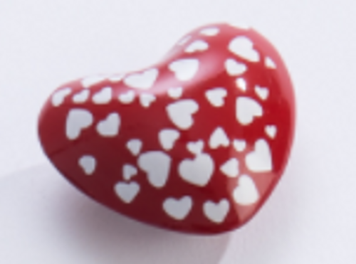 Chime Heart - Classic/White Hearts on Red