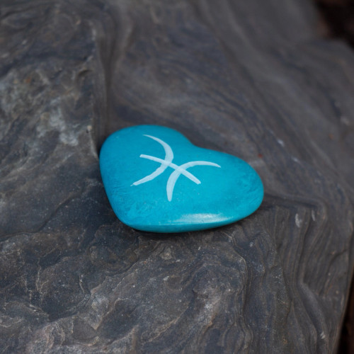 Zodiac Soapstone Heart - Pisces