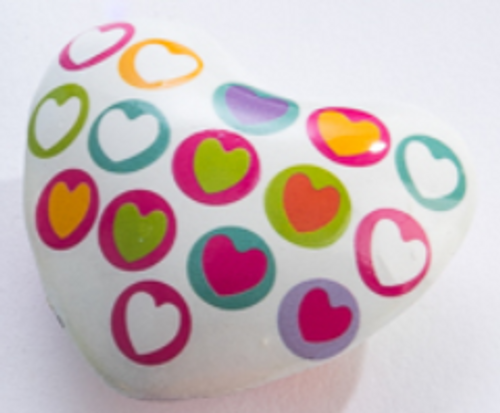 Chime Heart - Classic/Circled Hearts on White