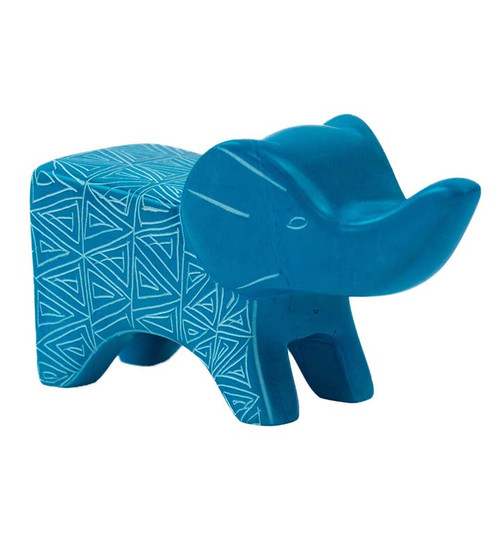 Elephant - Soapstone/Turquoise