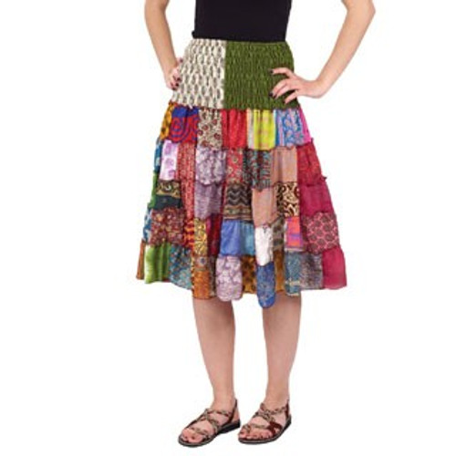 Recycled Sari Patchwork Skirt Recycled Sari Patchwork Skirt