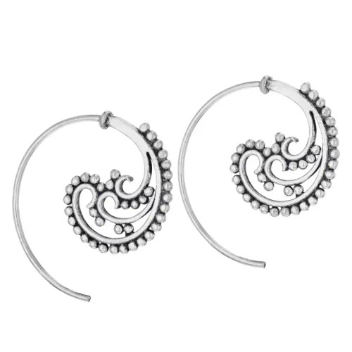 Earrings - Beaded Wave Hoop