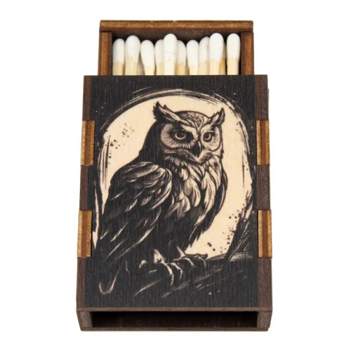 Wooden Matchbox - Owl