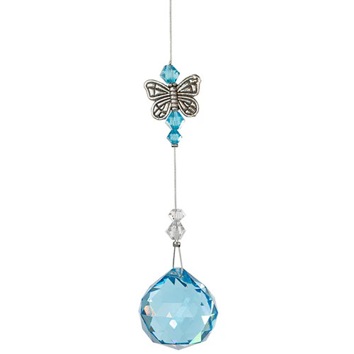 Crystal - Butterfly w/ 20mm Light Blue Crystal