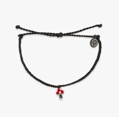 Bracelet/Pura Vida - Mushroom Charm/Black