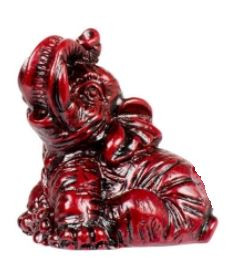 Elephant - Sitting/Red Resin
