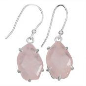 Earrings - Chunky Rose Quartz