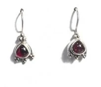 Earrings - Garnet Fixed Wire