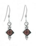 Earrings - Garnet Pyramid