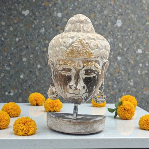 White Buddha Head Statue