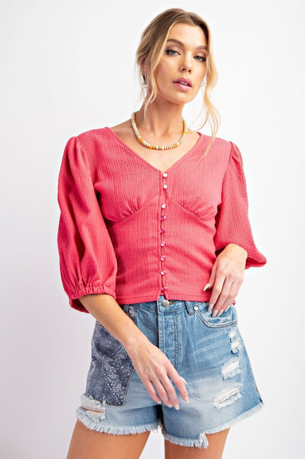 Shirt - Cropped Top/Coral