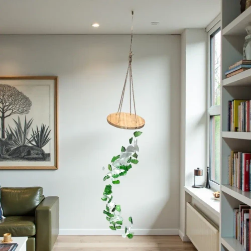 Windchime - Sea Glass, Spiral Green & White