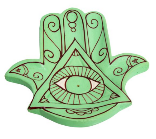 Incense Holder - Hand of Fatima/Green