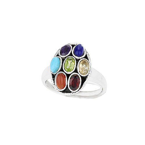 Ring - Round Chakra w/ Gemstones