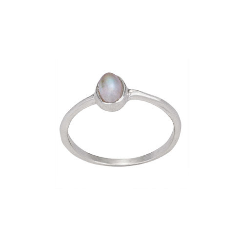 Ring - Simple Rainbow Moonstone