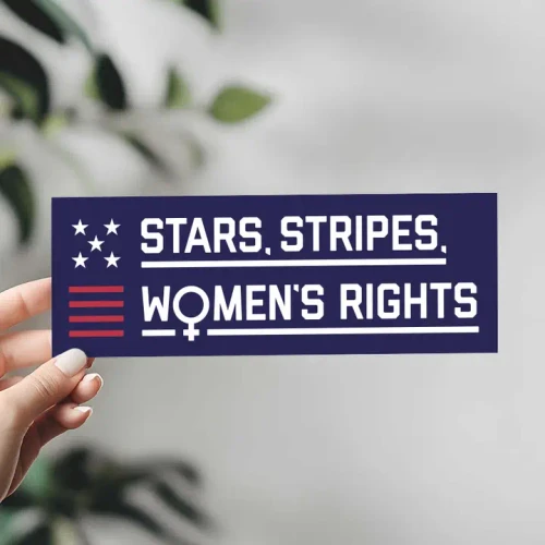 Bumper Sticker - Stars, Stripes, Women's Rights