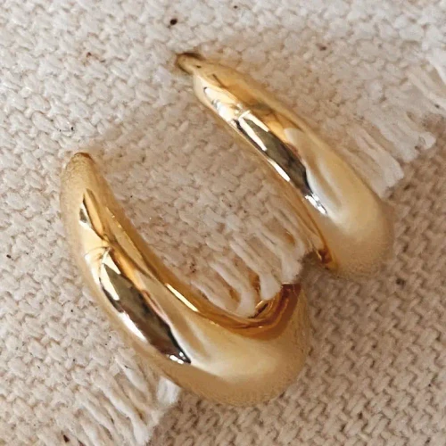 Earrings/Gold/Hoop - Clicker Artisan Style Hoop Earrings