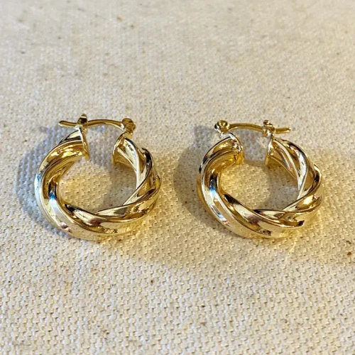 Earrings/Gold/Hoops - Twisted  Hoop Earrings
