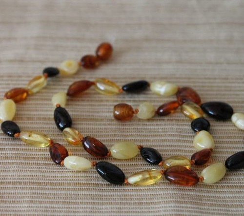 Amber Necklace/Adult 20" - Multi Colored Beans