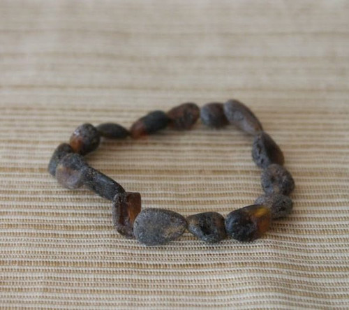 Amber Bracelet/Adult - Dark Healing Beans
