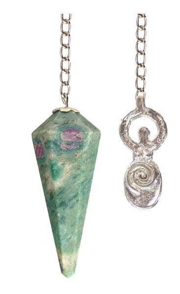 Pendulum - Ruby Zoisite/Hexagonal w/ Spiral Goddess