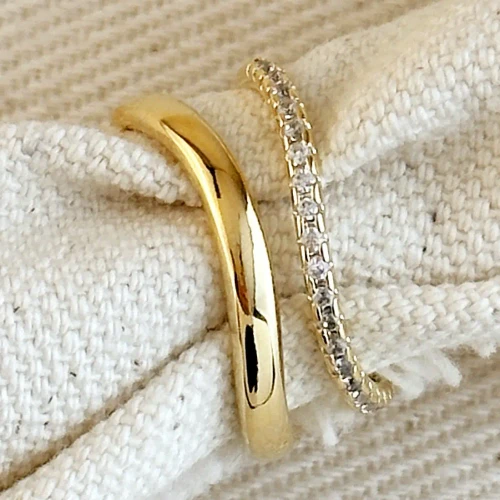 Ring/Gold - 18K Gold Filled Stackable Wave
