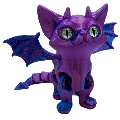 3D Printed Wizard Cat - Purple