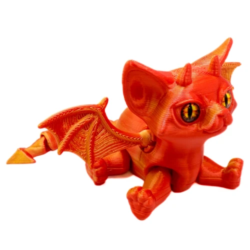 3D Printed Wizard Cat - Orange