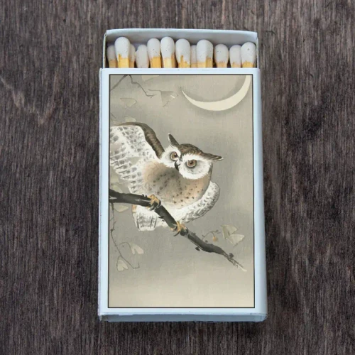 Matches - Japanese Art Owl and Moon