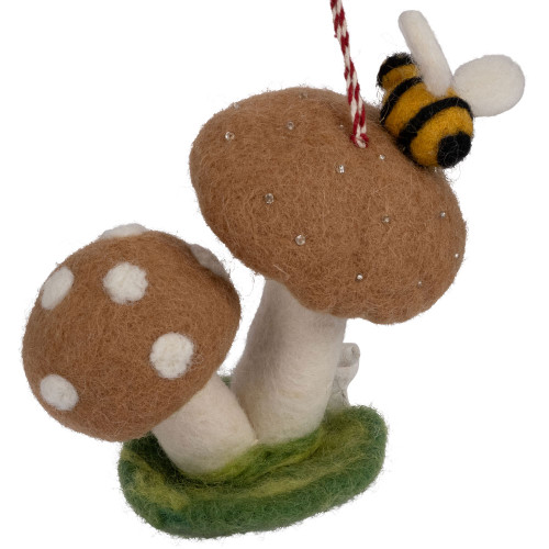 Ornament - Bee on Mushroom