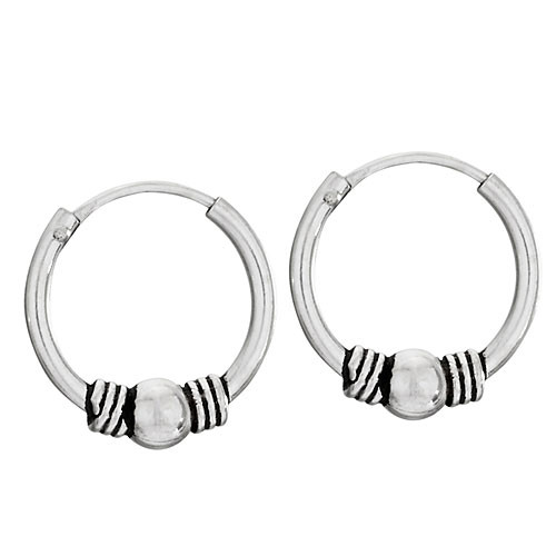 Earrings - Balinese Beaded/Hoop