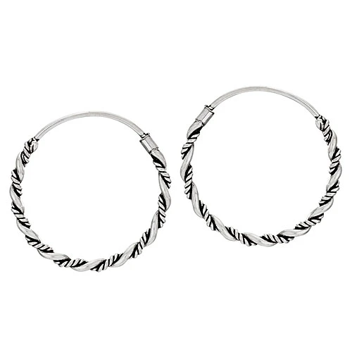 Earrings - Small Thin Twisted Hoops