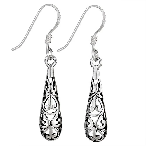 Earrings - Open Scroll Teardrops