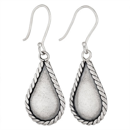 Earrings - Small Teardrop w/ Braided Sides