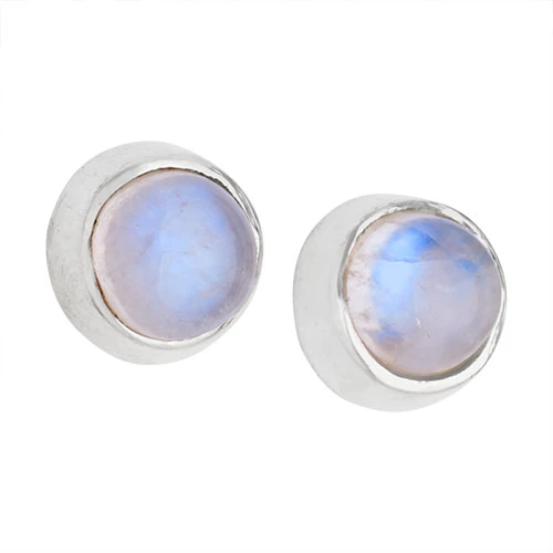 Earrings - Rainbow Moonstone/Studs