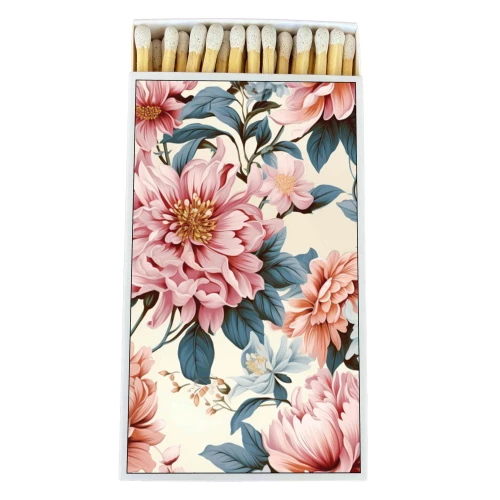 Matches/Candle - Pink Flowers