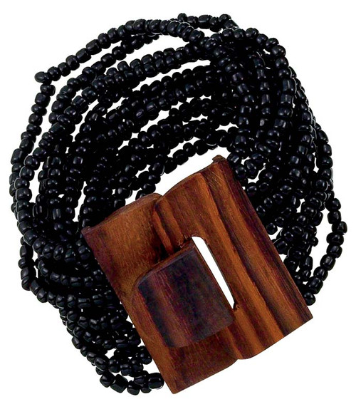 Bracelet/Wood Buckle - Black