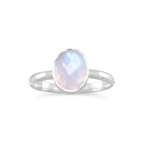 Ring - Faceted Moonstone Stackable Ring - Faceted Moonstone Stackable