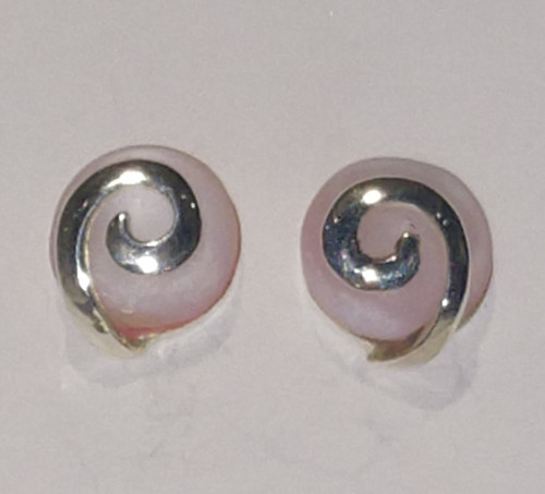 Sale Earrings - Shell with Silver Swirl Sale Earrings - Shell with Silver Swirl