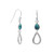Earrings - Pearl w/ Stablized Turquoise Pear Drop