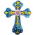Cross Wall Hanging- Blue/Yellow/Pink Cross Wall Hanging- Blue/Yellow/Pink
