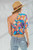Shirt - One Shoulder Crop Top/Parrot Blue