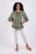 Blouse - Embroidered Boho Peasant/Green