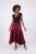 Skirt - Tiered Ruffle w/ Lace Detailing/Burgandy