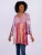 Blouse - Bell Sleeve Flowy Tunic: Pink Flora Aura